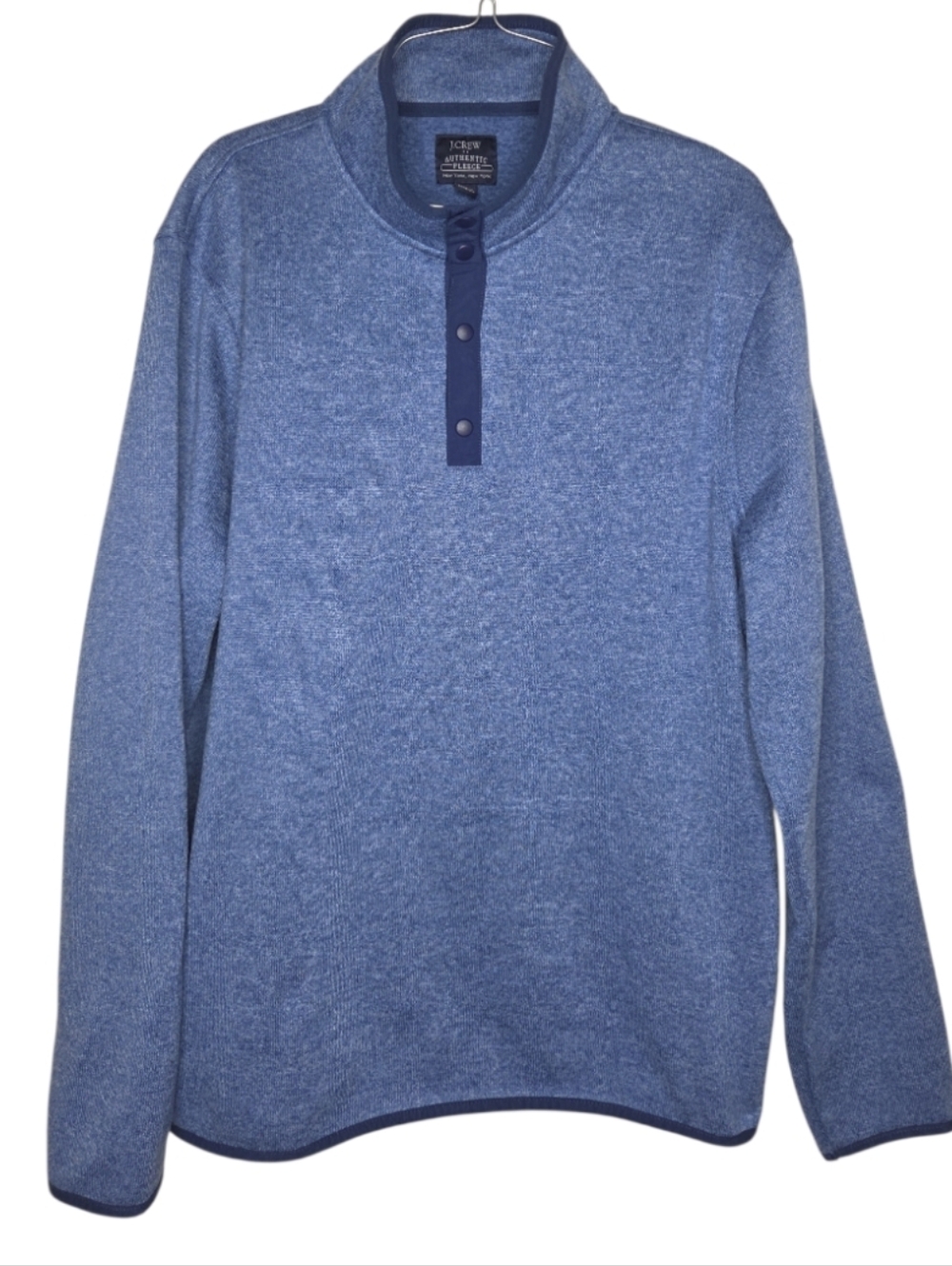 J Crew Authentic Fleece Backed Sweater Quarter Snap Pullover Size L